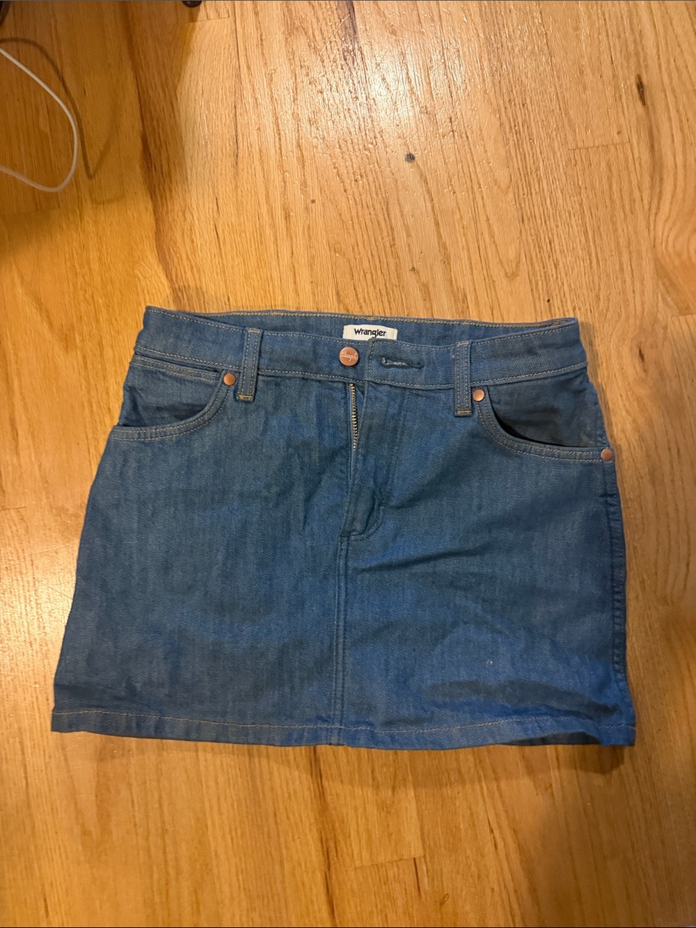 Wrangler Denim Mini Skirt in Blue Wash